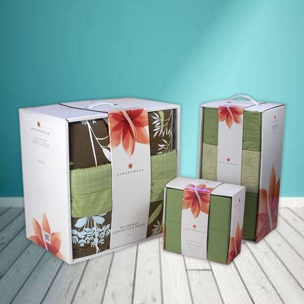 Custom Printed Bedsheet Packaging Boxes Wholesale