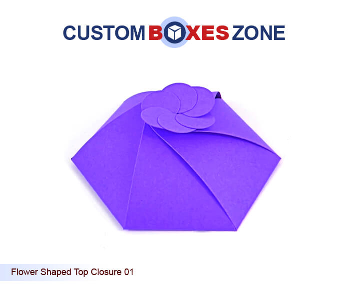 flower shaped top closure boxes