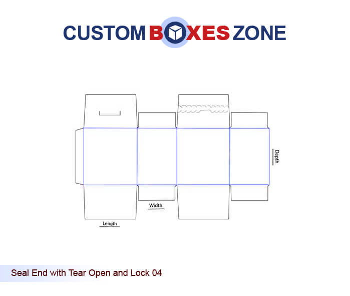 Seal End with Tear Open and Lock : Rectangular Style Custom Boxes