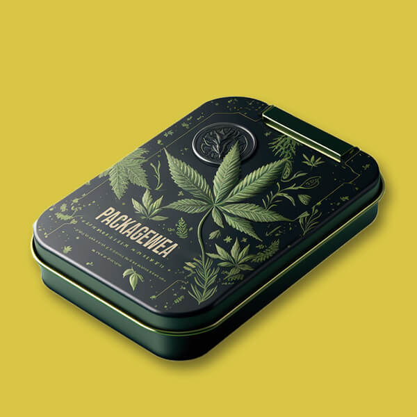 Custom square cannabis tins