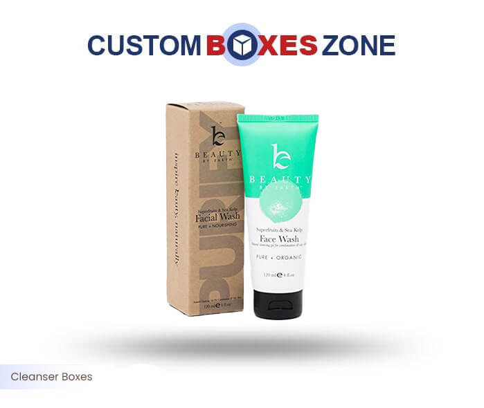 Custom Printed Cleanser Packaging Boxes Wholesale