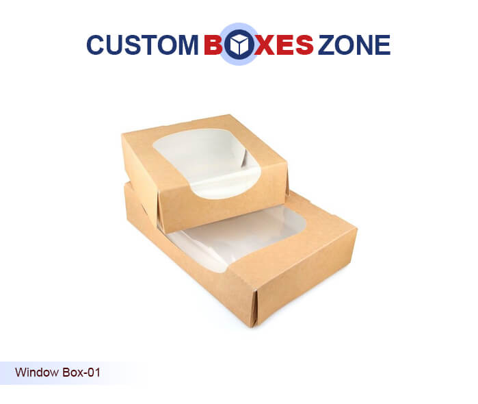Custom Kraft Window Packaging Boxes Wholesale