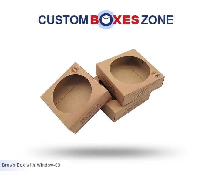 Custom Printed Brown Boxes with Window Wholesale