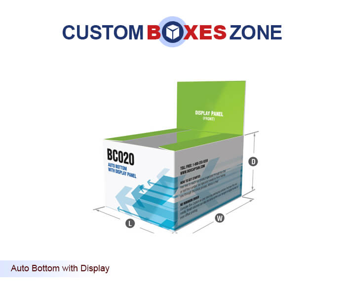 Bottom Closure (Custom Printed Auto Bottom with Display LID Box Packaging)