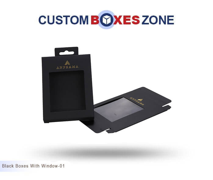 Premium Packaging USA (Custom Printed Black Packaging Boxes with Window Wholesale)