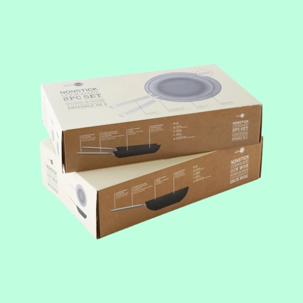 custom printed non stick pan boxes with logo