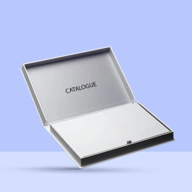 catalogue boxes with logo