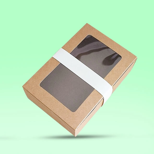 custom kraft die cut boxes with window