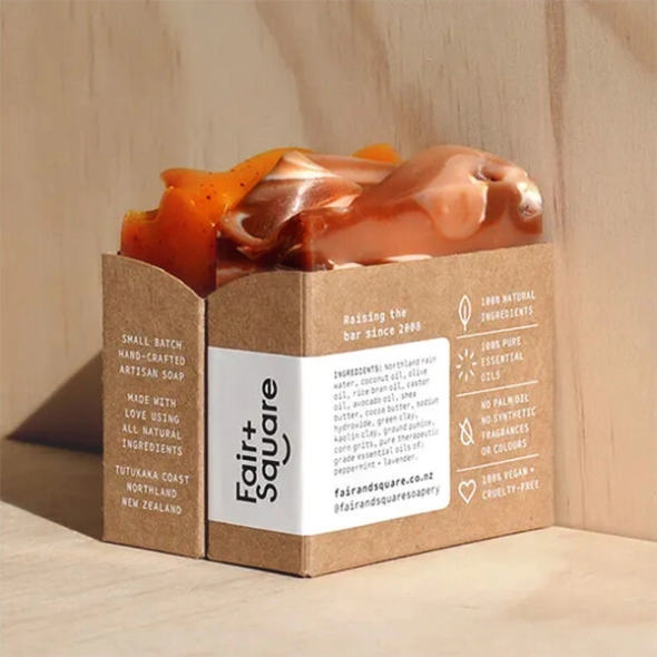 Holster soap packaging with logo